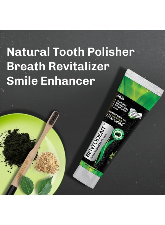 Bentodent toothpaste - Teeth Whitening Products | Activated Charcoal Mint Teeth Whitening Toothpaste | Enamel Safe, Natural | Foam free, Fluoride Free - (Pack of 2 Teeth Whitening Products) - Image 5